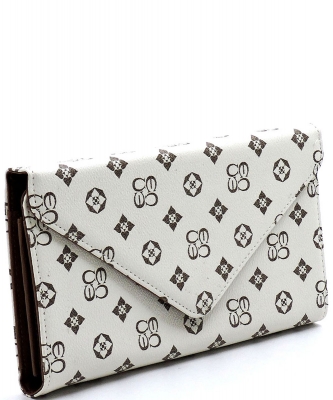 Monogrammed Envelope Clutch CS2500 IVORY/TAN